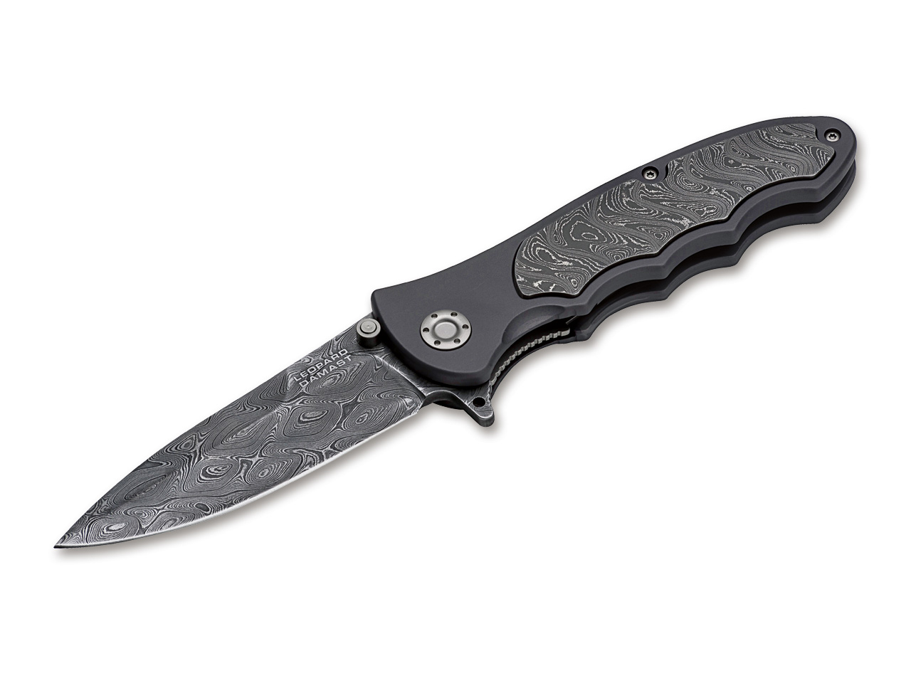 Böker Damast Taschenmesser Leopard-Damast III mit Zertifikat 