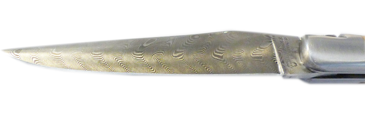 LAGUIOLE en Aubrac Original Taschenmesser mit Balbach Damast und Griffschalen aus Wacholder