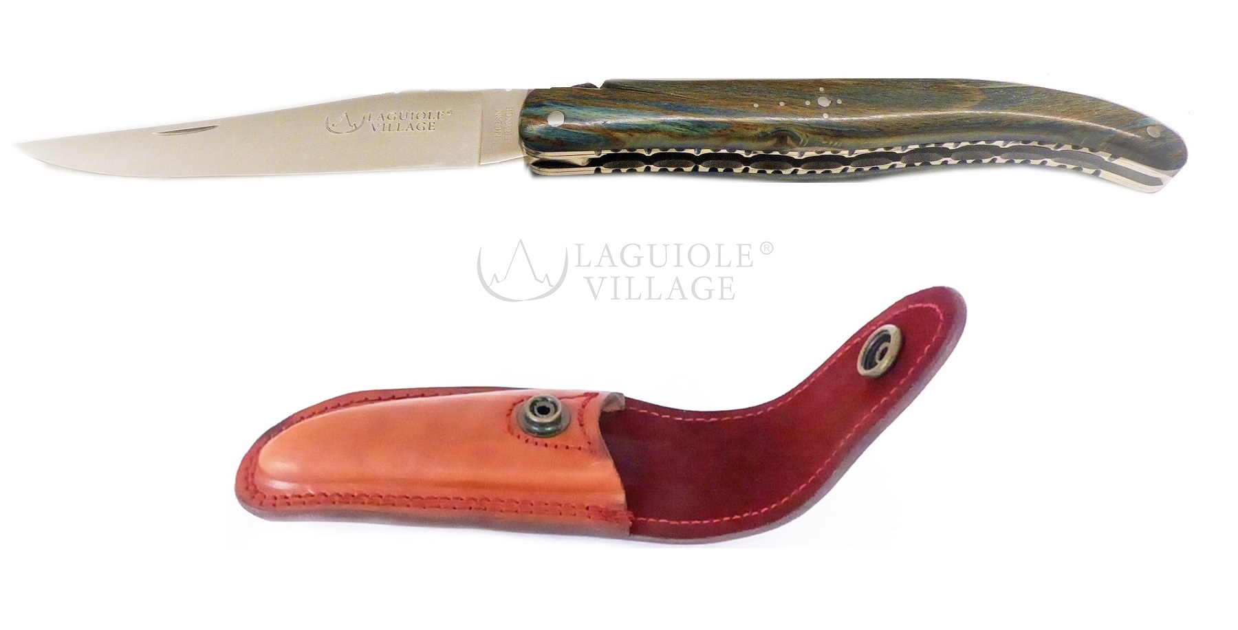 LAGUIOLE Village Original Taschenmesser Griffschalen aus Buche in Königsblau